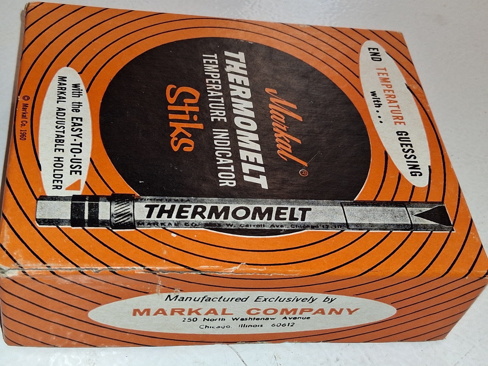 MARKAL THERMOMELT TEMPERATURE INDICATOR STICKS WITH EASY-TO-USE ADUSTABLE HOLDER