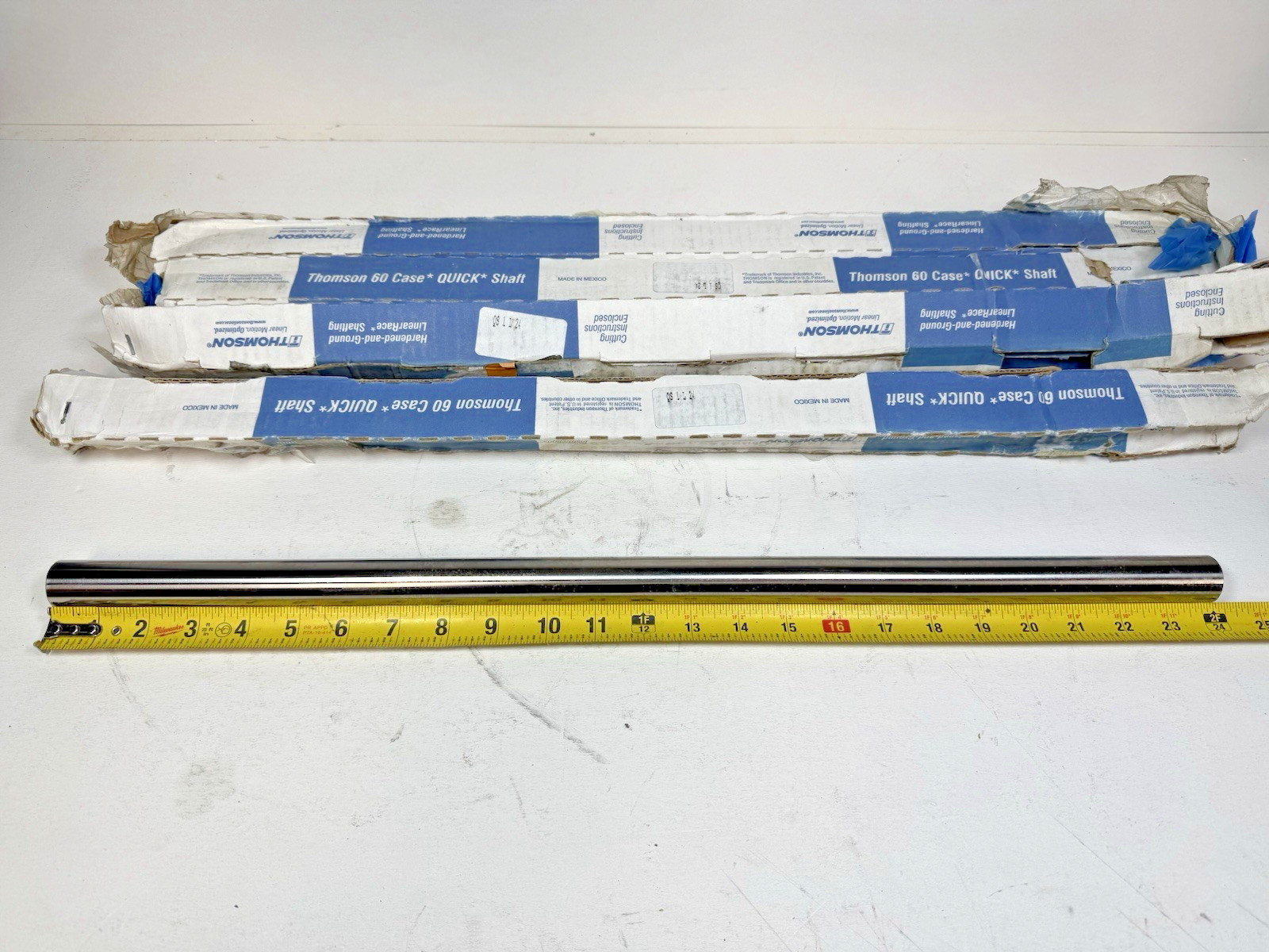 (4) THOMSON 24 X 1 IN QS1L24 LINEAR SHAFT CARBON STEEL UNFINISHED 60 HRC 5JW71