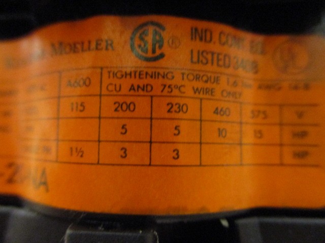 Klockner Moeller P1-20-NA Eaton Disconnect Switch P120NA