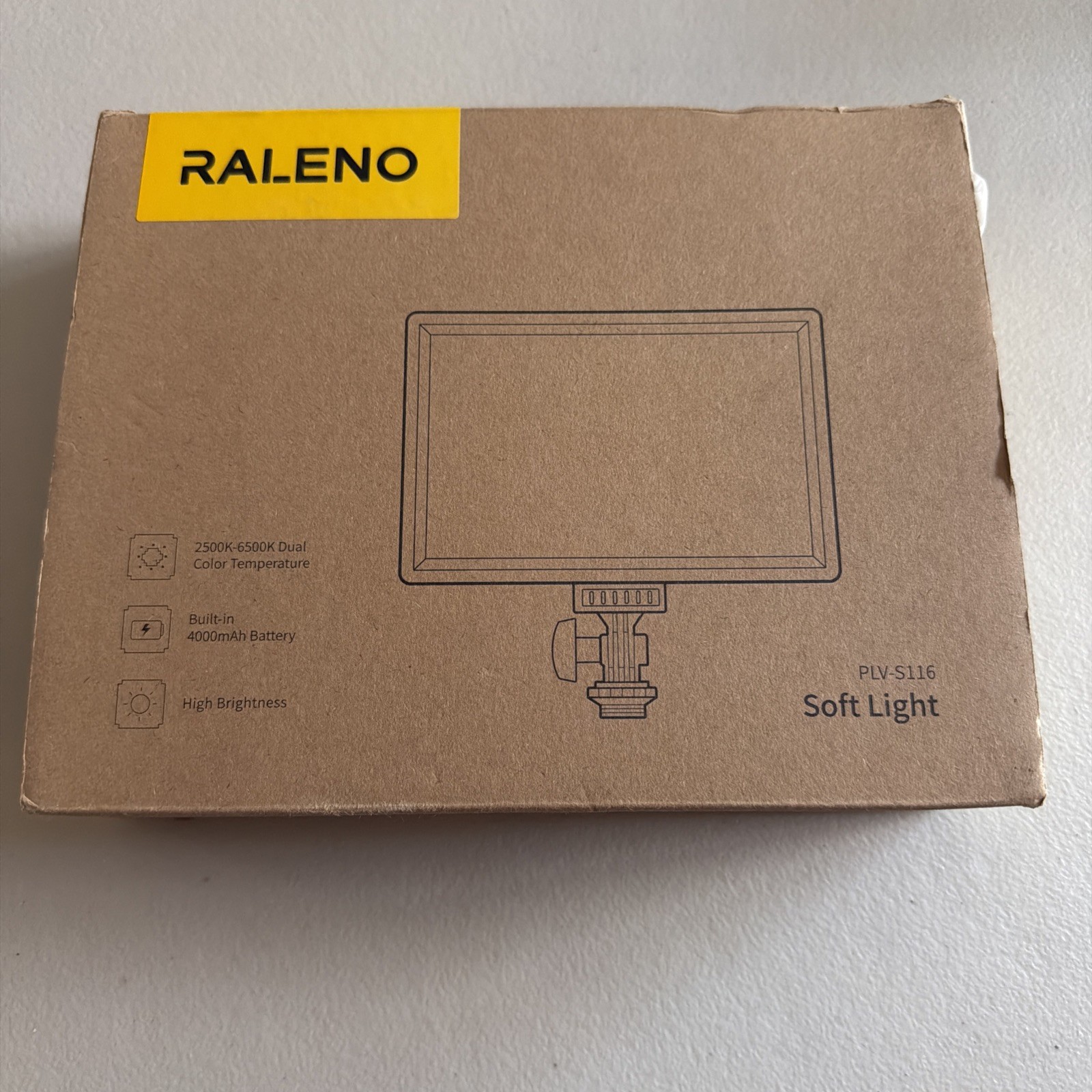 Raleno PLV-S116 Soft Light 9″ LED Video Light Panel w/ 3.7V 4000mAh Battery D5C