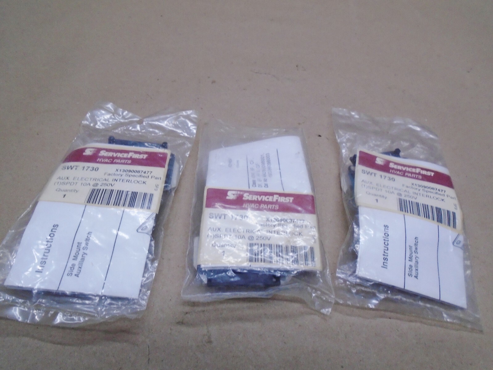 3 Lot NEW Service First SWT 1730 Auxiliary Electrical Interlock X13090087477