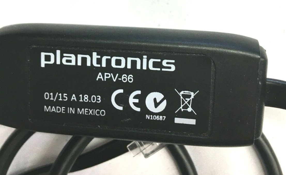 Plantronics Lot of 2 Electronic Hook Switch Cable APV=65 & APV-66 New Free Ship