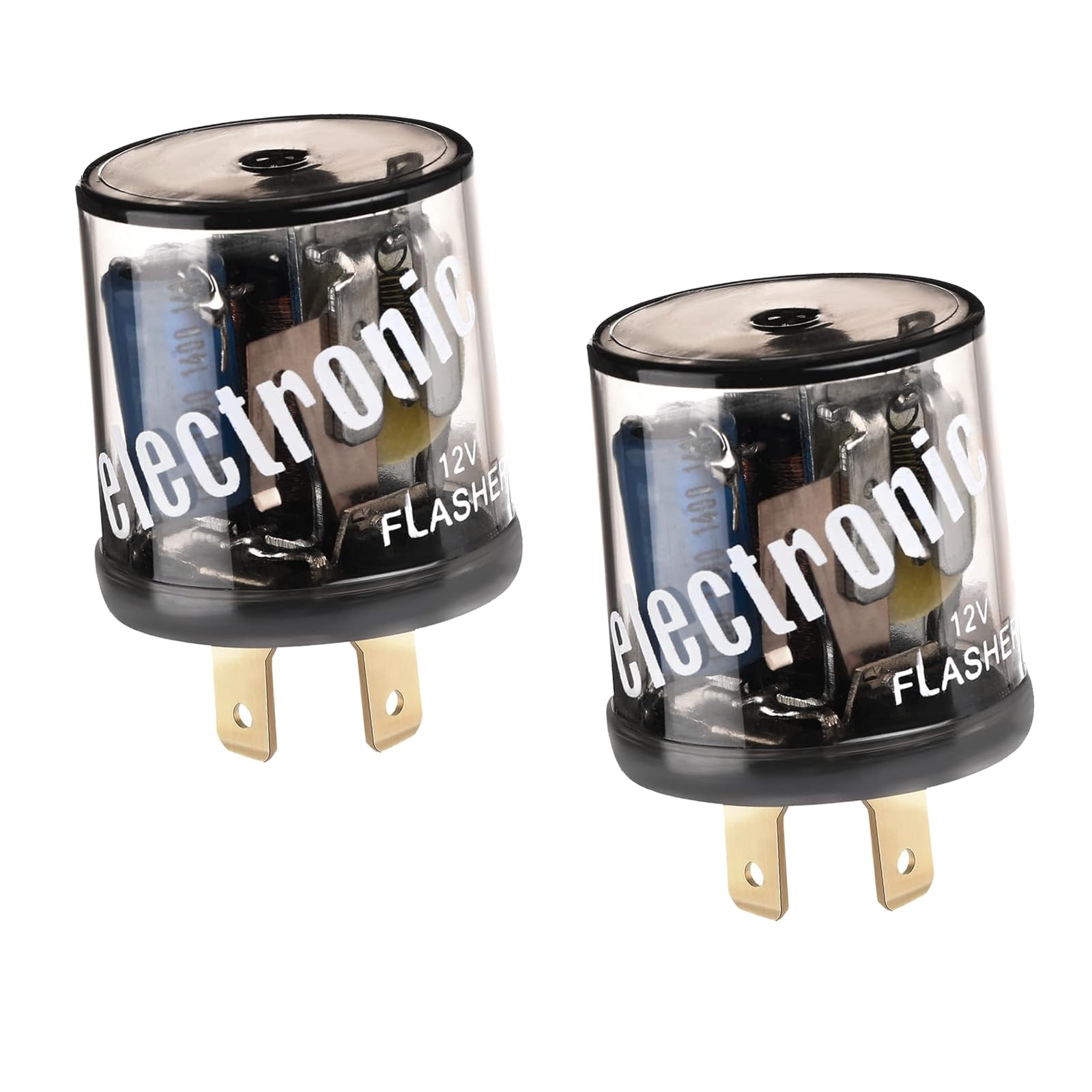 2PCS Flasher Relay, 2 Pin 12V Heavy Duty Turn Signal Relay for Fixing Hyper F…