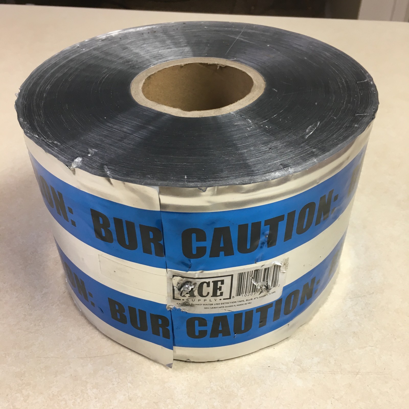 ACE Supply Underground Water Line Detectable Tape 6 Inch x 1000 Ft Length, 5 Mil
