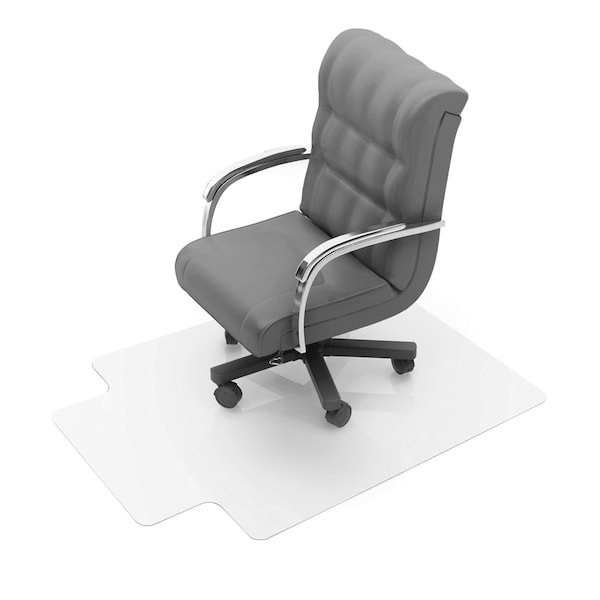 Floortex Fc128919lr Chair Mat 47″X35″, Traditional Lip Shape, Clear, For Hard