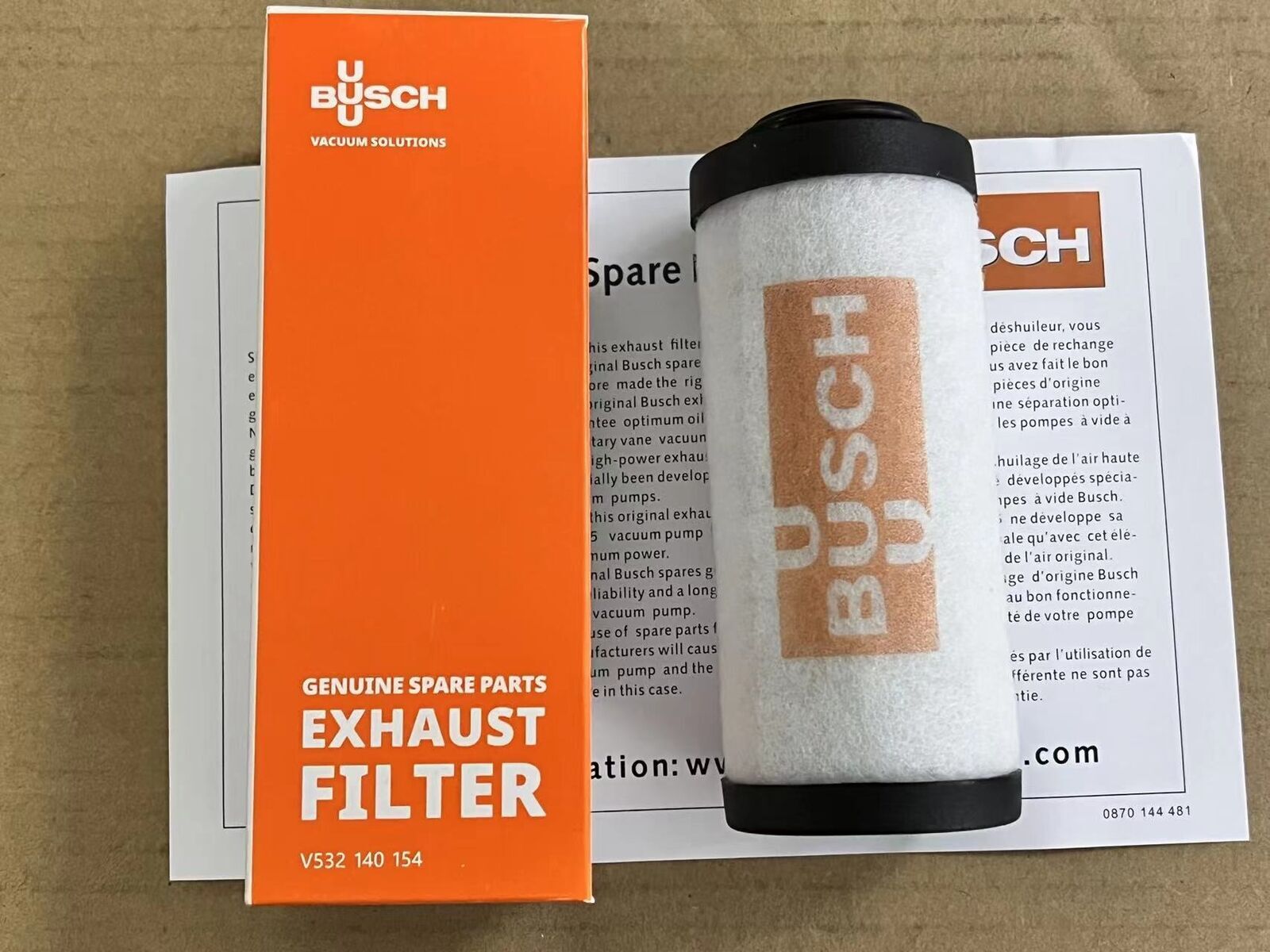 NEW P/N 0532140154 Busch Vacuum Pump Exhaust Filter Fit KB0016 KB0020