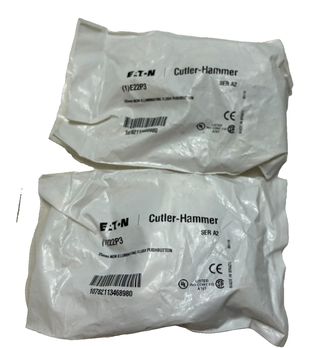 EATON / CUTLER HAMMER E22P3 NON ILLUMINATING FLUSH PUSHBUTTON SER. A2 25mm (Q2)