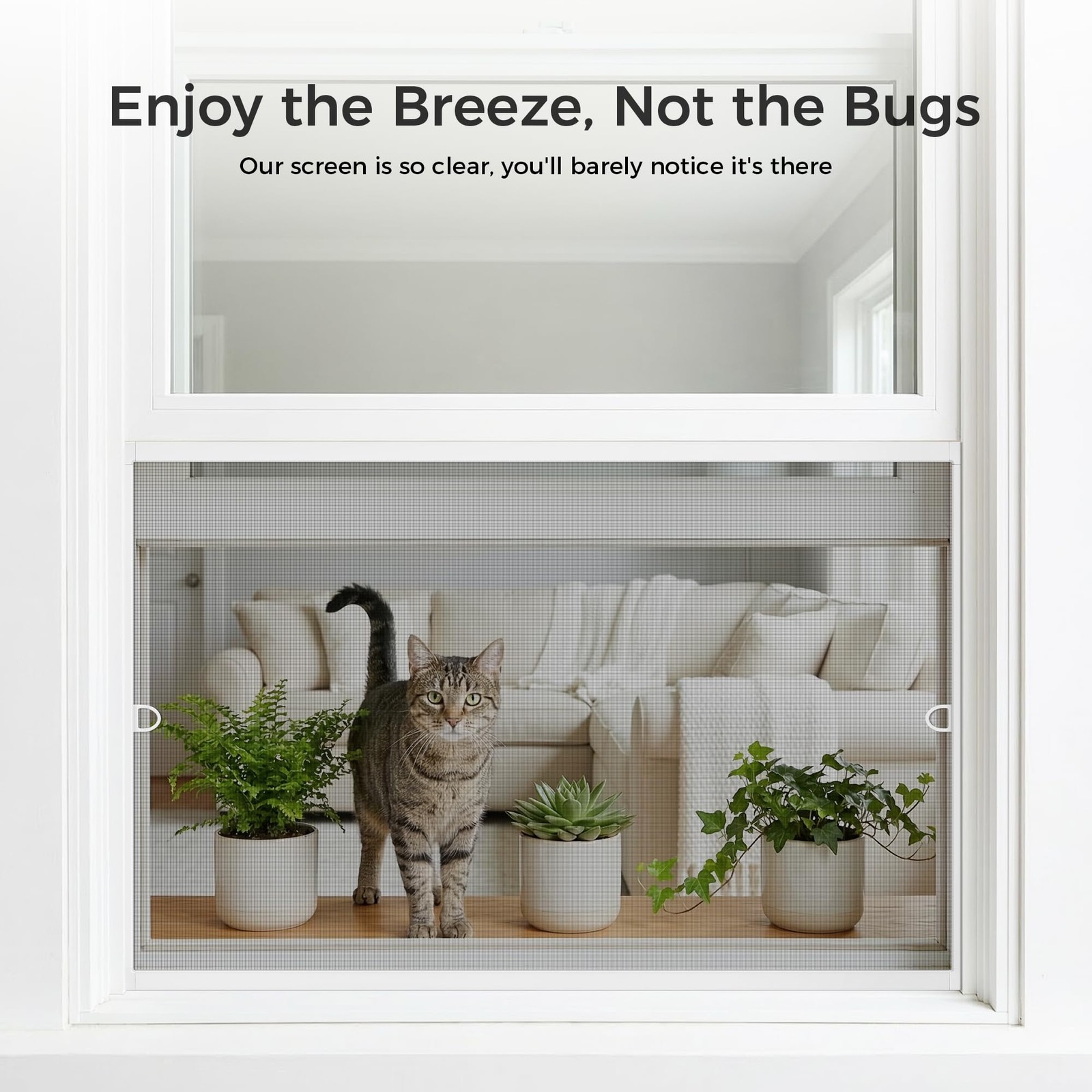 FLYZZZ 2-Pack Window Screen Frame Kit, Heavy-Duty DIY 48″ x 60″, White