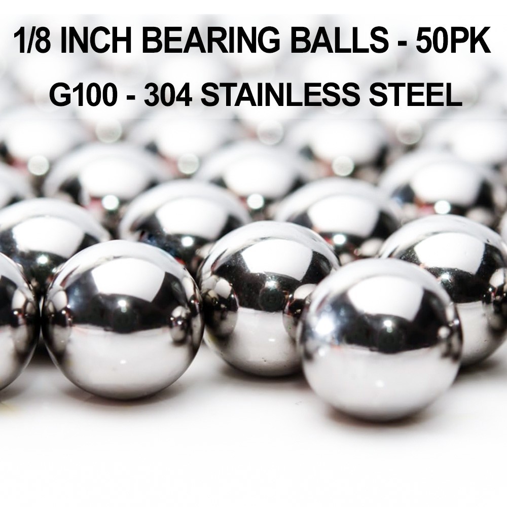 1/8 Inch Stainless Steel Bearing Balls – 50 pack – G100 – 304 Stainless Steel