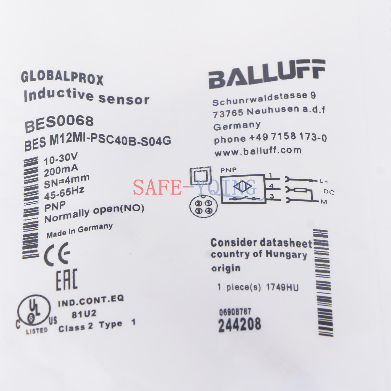 ONE BALLUFF New BES0068 BES M12MI-PSC40B-S04G sensor