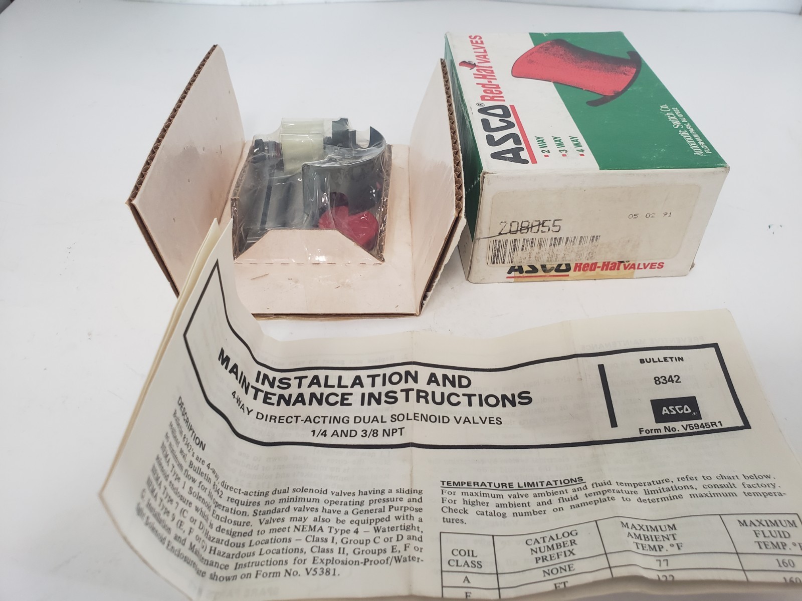 ASCO 208055 RED HAT SOLENOID VALVE REBUILD KIT, NIB