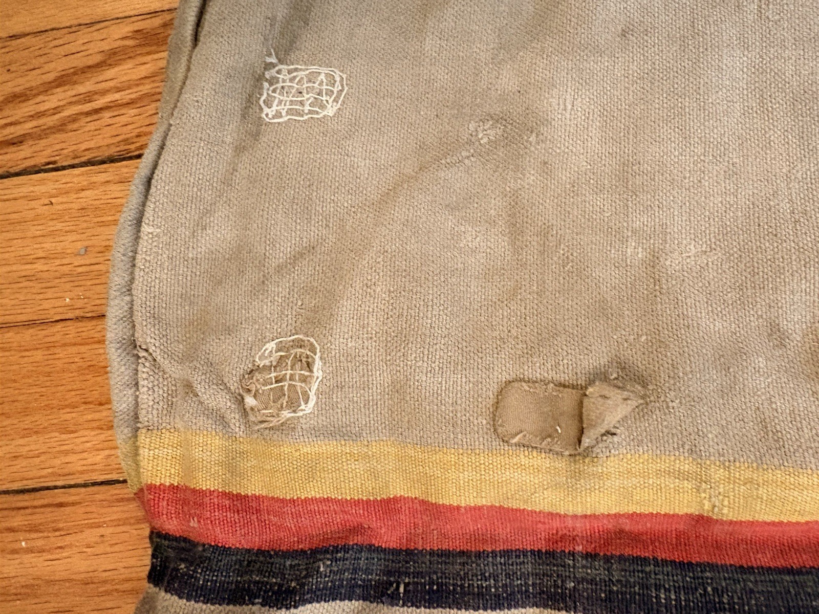 Vtg Deutsche Bundespost 1977 Burlap Mail Bag West Germany Tricolor 28×44
