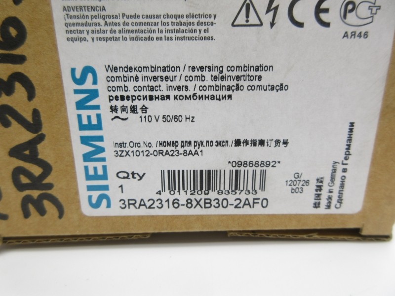 SIEMENS 3RA2316-8XB30-2AF0 110V NSMP