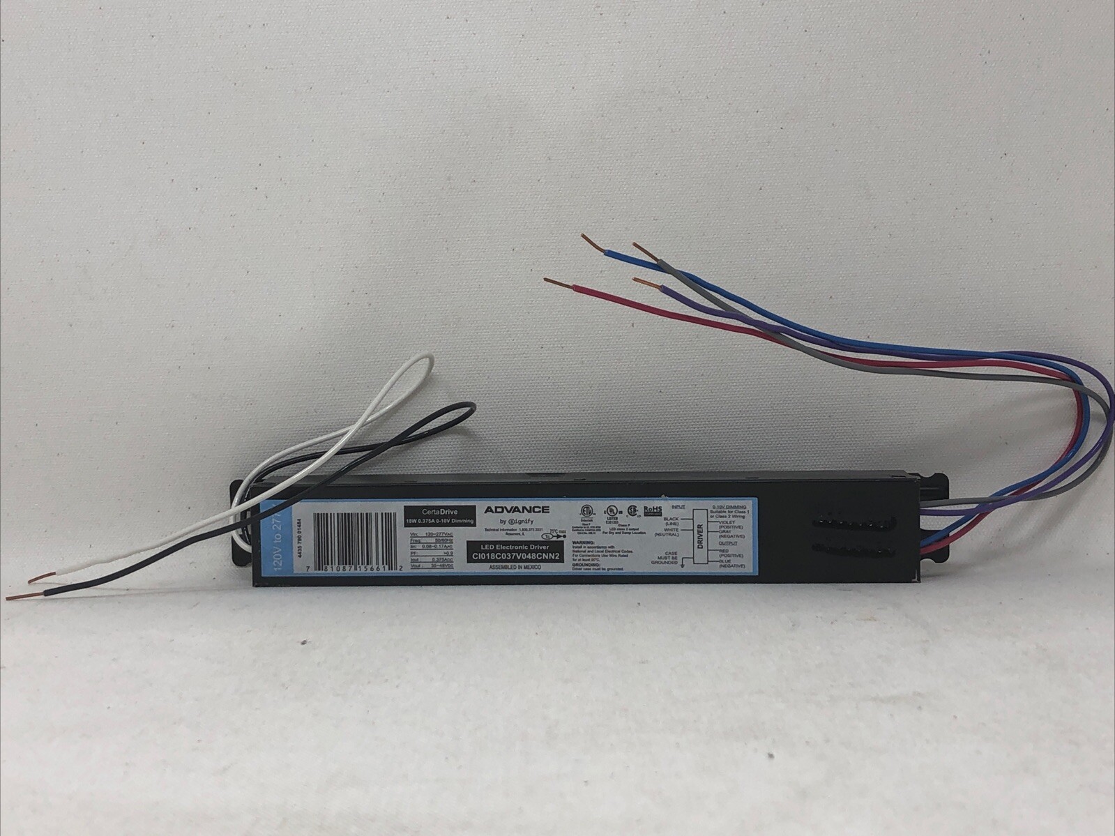 Advance CertaDrive CI018C037V048CNN2 18W 0.375A 48V 0-10V 120-277V
