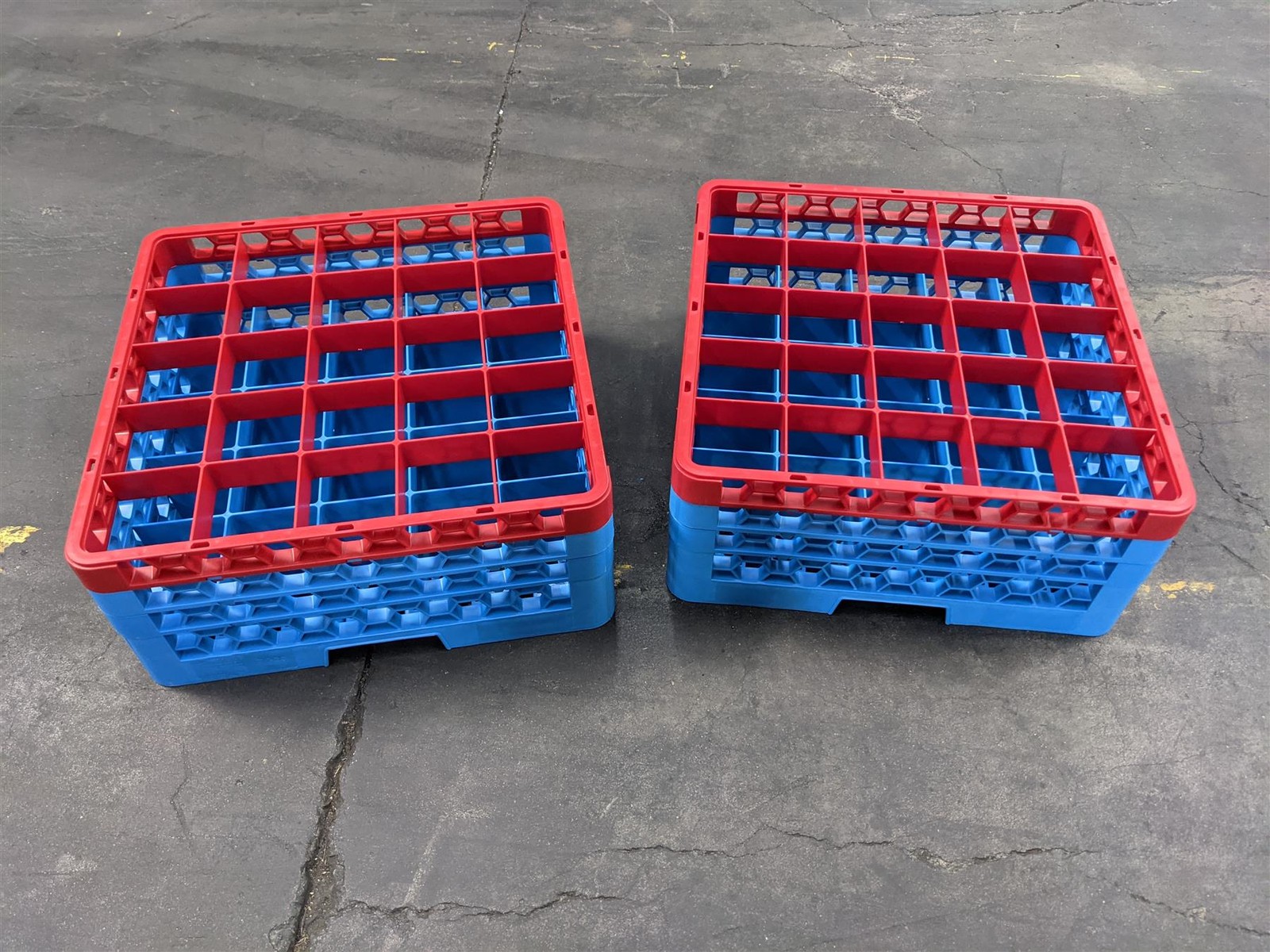 CASE OF (2) OptiClean 25-Compartment Divided Glass Rack RG25-3C410