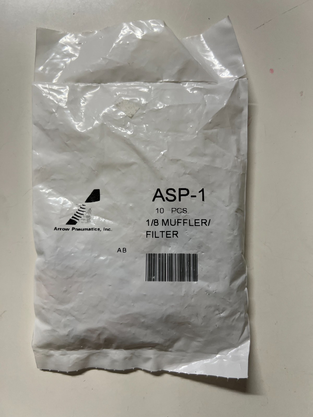10pcs/pack Arrow Pneumatics ASP-1 Muffler/Filter 1/8″ NPT, New.