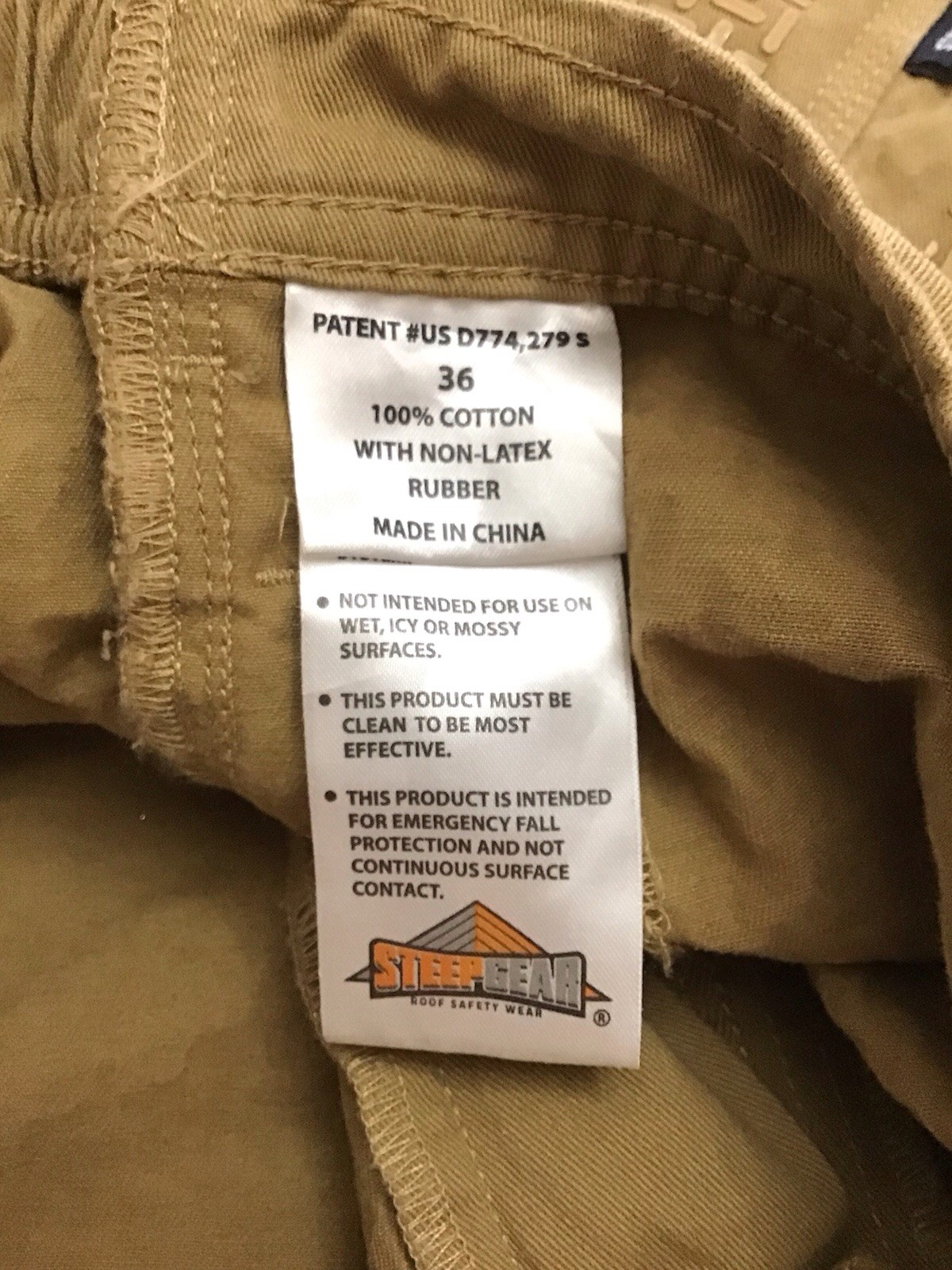 New STEEPGEAR Shorts, TAN, 36, Steep Gear Roofing Shorts