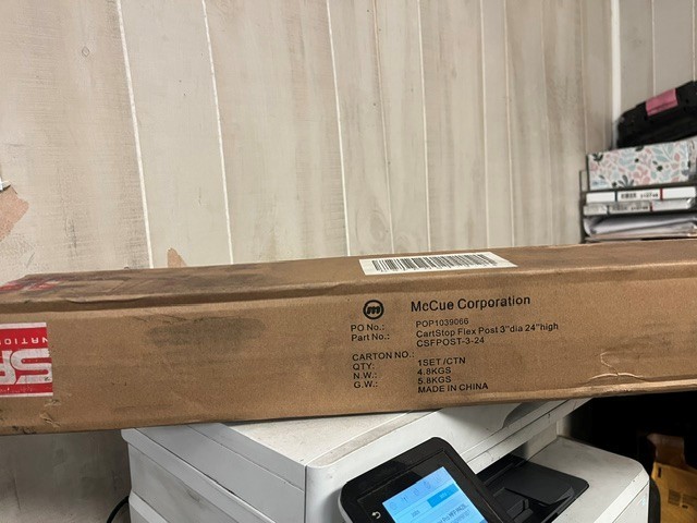 McCue Cartstop Flex Post 3″ dia 24″ High CSF-3-24 NEW POP1039066 New open box