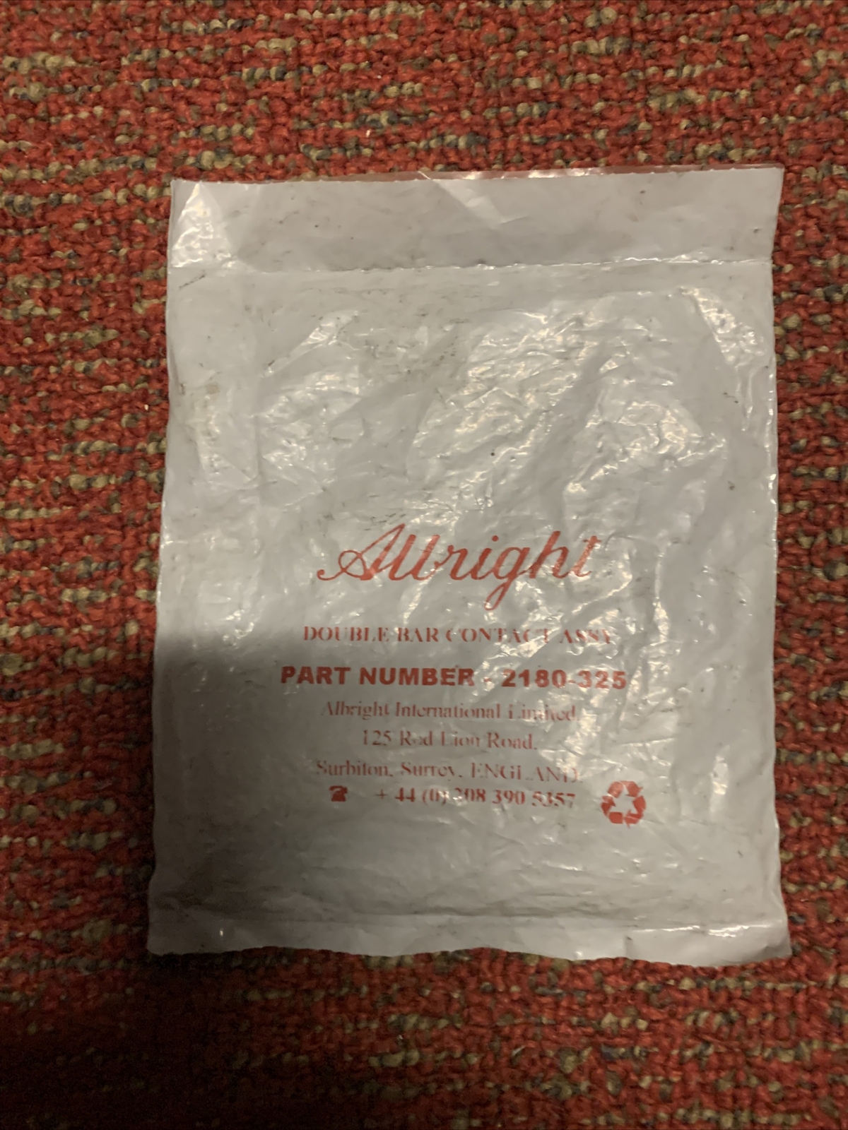 ALBRIGHT DOUBLE BAR CONTACT ASSEMBLY 2180-325