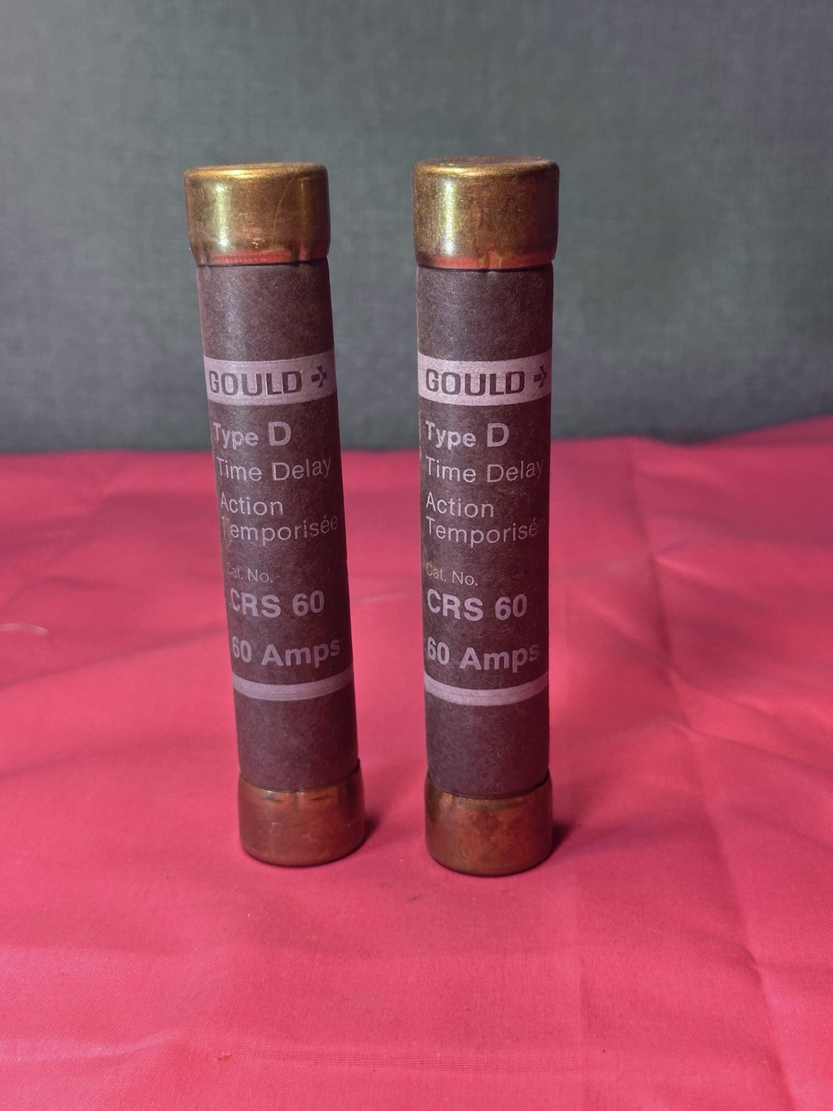 Lot Of 2 GOULD CRS 60 TYPE D TIME DELAY FUSE