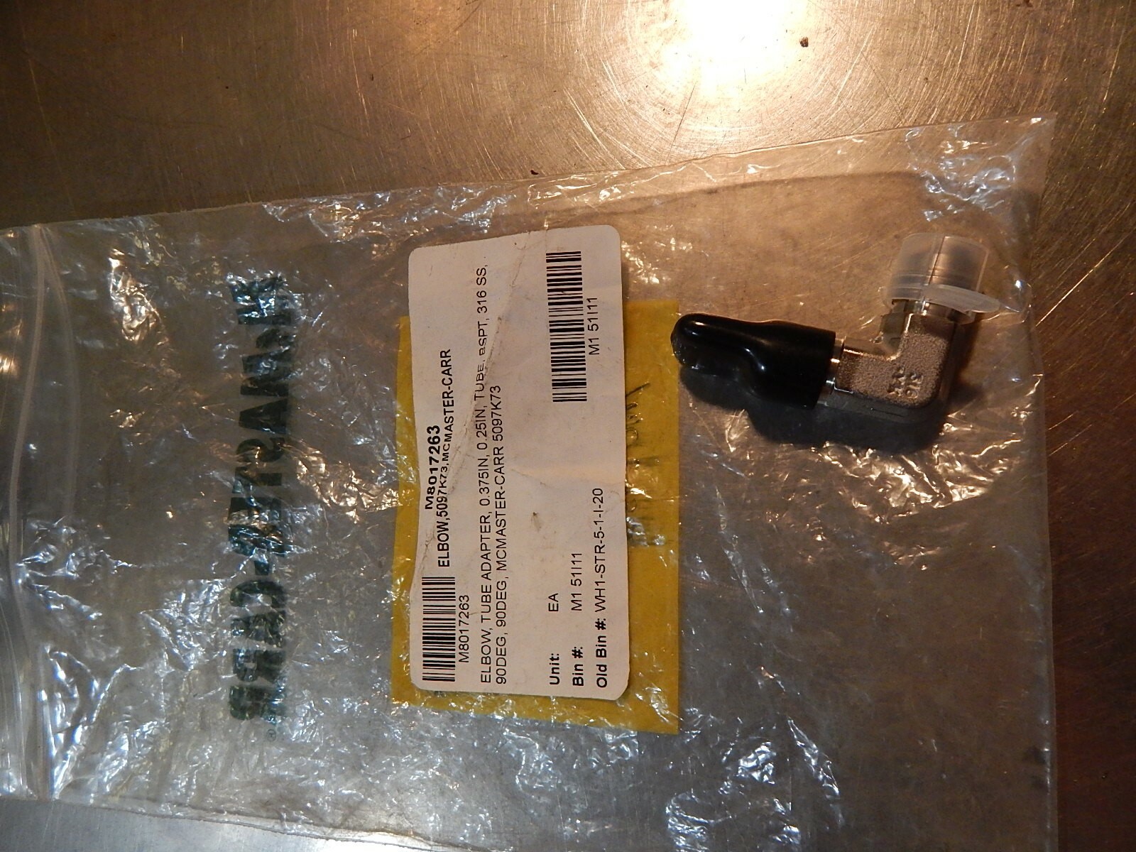 NEW McMaster-Carr 8097K73 Tube Adapter Elbow 316SS 90-Deg *FREE SHIPPING*