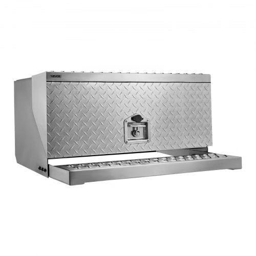 Semi-Truck Step Tool Box, 30″ x 29.5″ x 15.8″ Heavy Duty Aluminum Diamond Plate