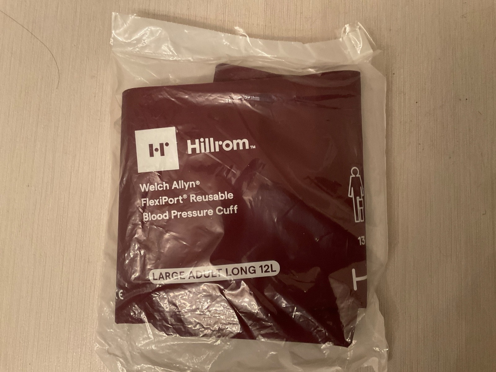 Hillrom Welch Allyn FlexiPort Reusable Blood Pressure Cuff Lg Adult 12L Red NEW