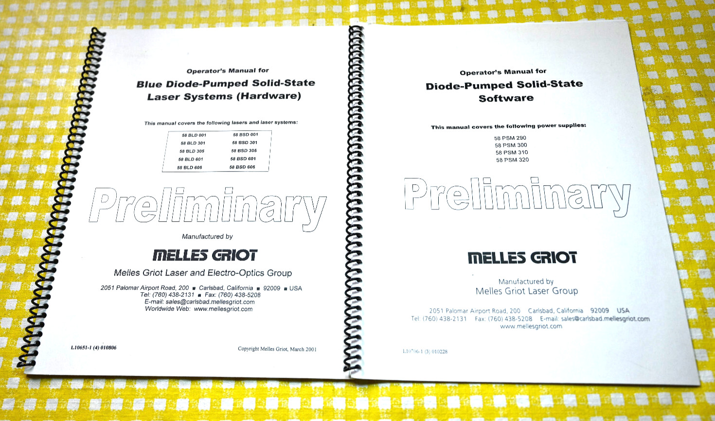 Melles Griot Model 58-BLD-605 DPSS Dual Beam Laser System >400 mW Pure SLM