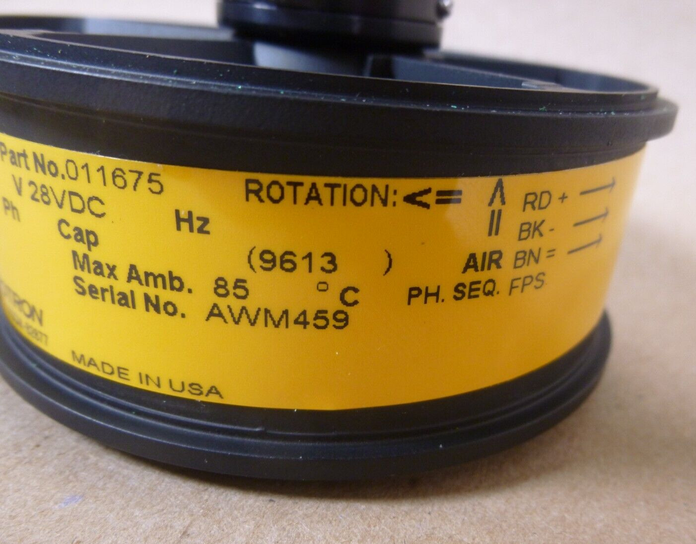 EG&G Rotron USA Propimax 2L 011675 Tubeaxial Fan 3159SF 28VDC 15,000RPM 0.9Amp