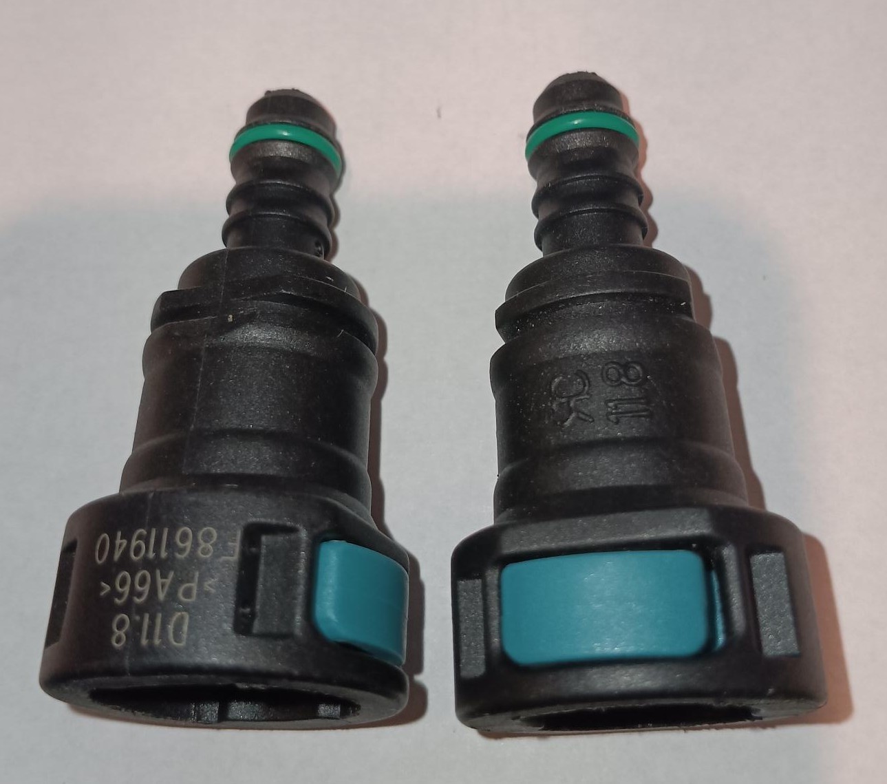 11.8 MM Female Quick Connect J2044 x 3/8″ Barb, Nylon 2pcs