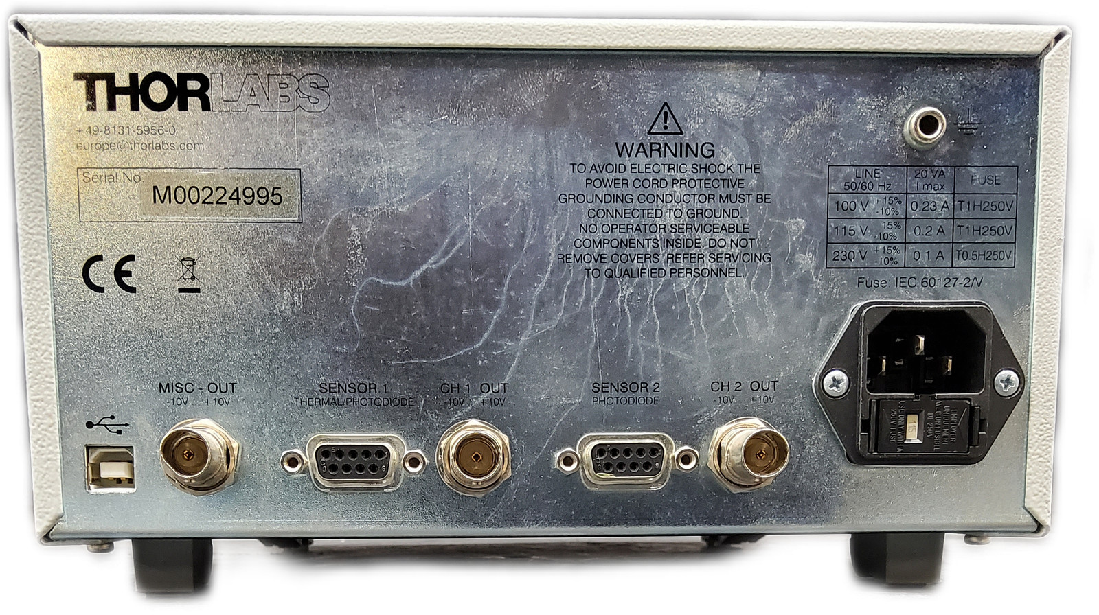 Thorlabs PM300 Dual-Channel Benchtop Optical Power Energy Meter