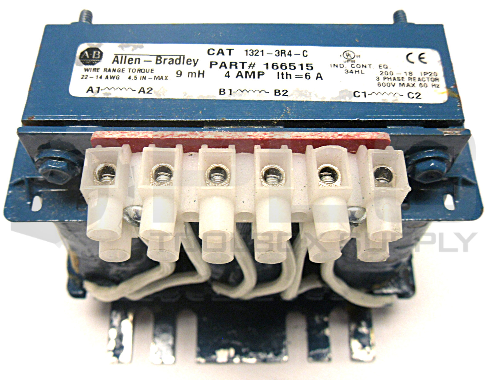 ALLEN BRADLEY 166515 POWER COMPONENT 4A LINE REACTOR 1321-3R4-C