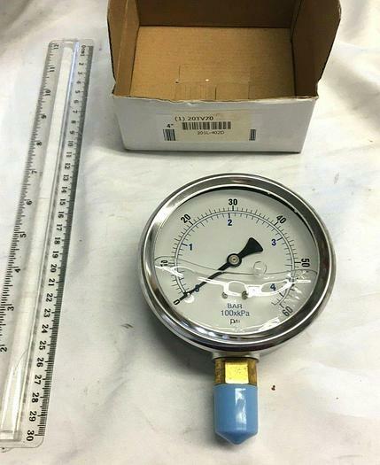 Gauge 4″ 0-60 PSI Bar 100xkPa Liquid Filled 201L-402D NIB Free Shipping