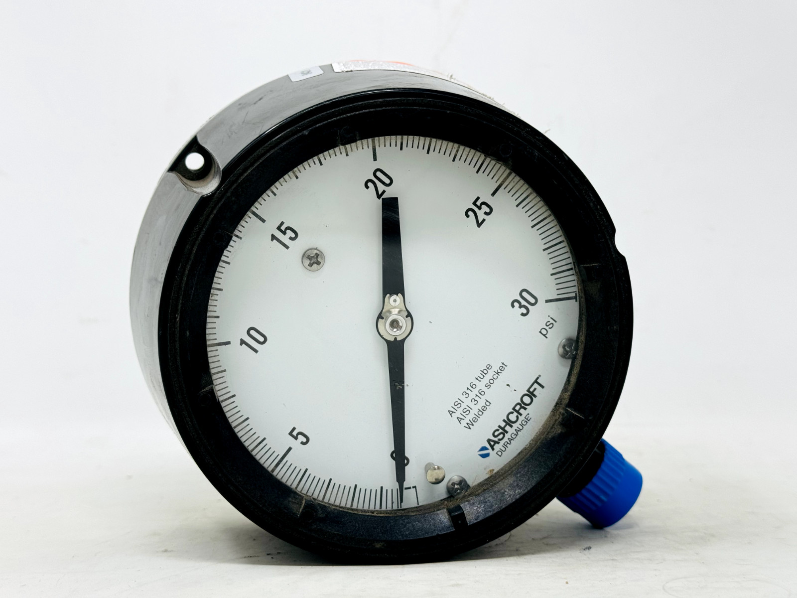 Ashcroft Duragauge 0-30 psi aisi 316 tube and socket Gauge used