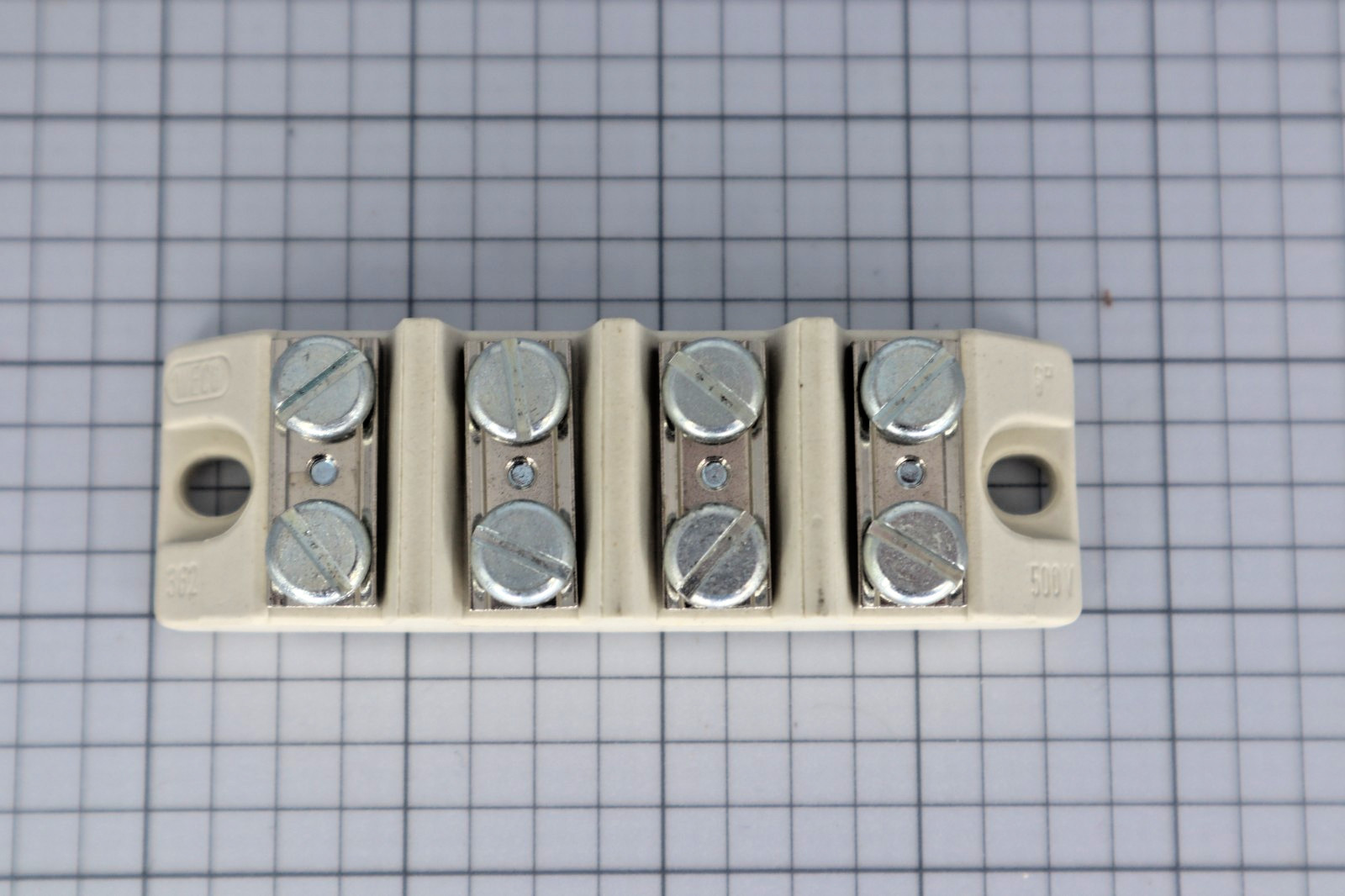 *Single* WECO 362 Conn Terminal Block Euro Ceramic 6* 500V 4 Poles 8 Pines