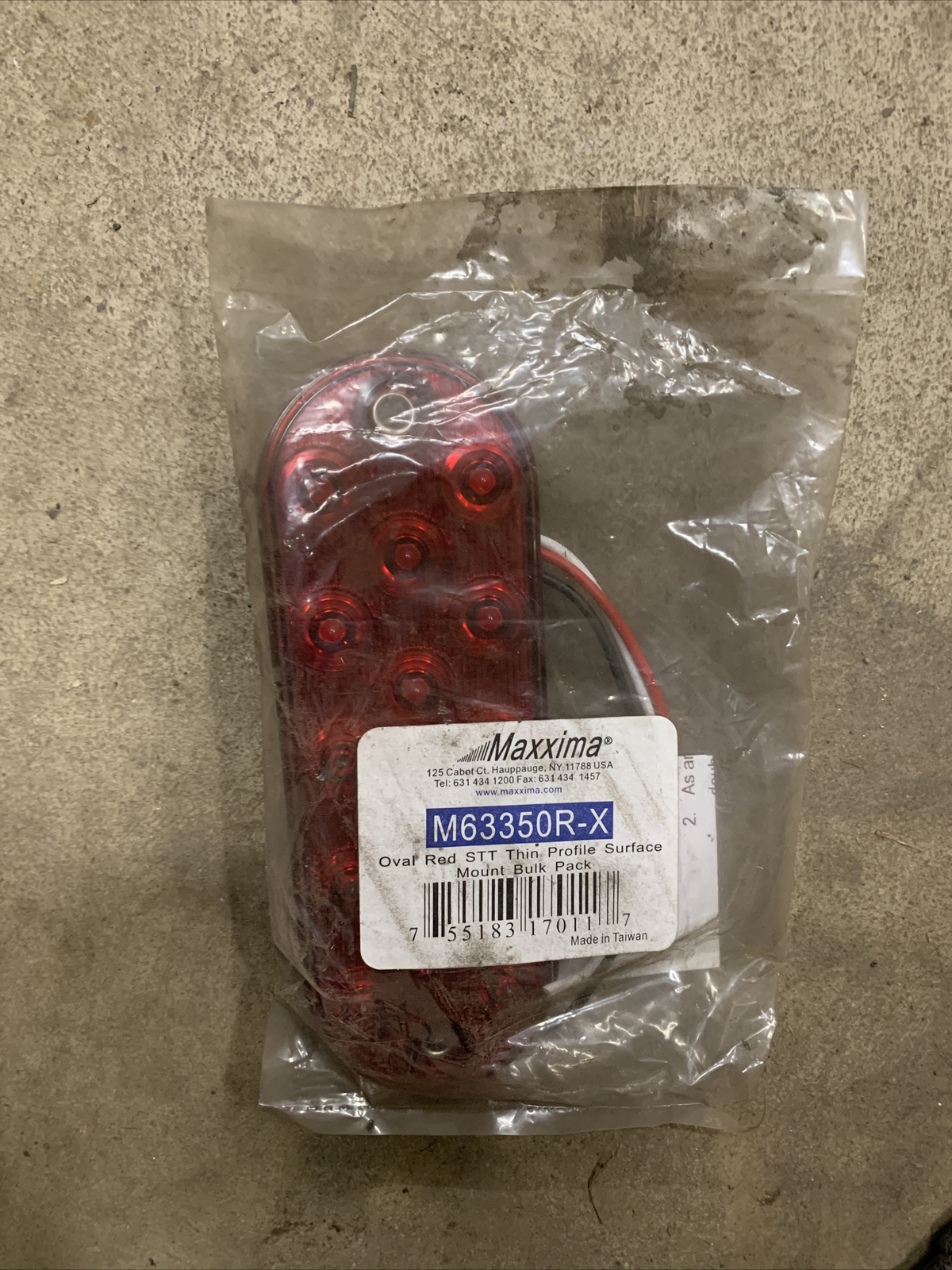 Maxxima Low Profile Thin Oval Red Surface Mount Backup Light Bulk Pack M63350R-X