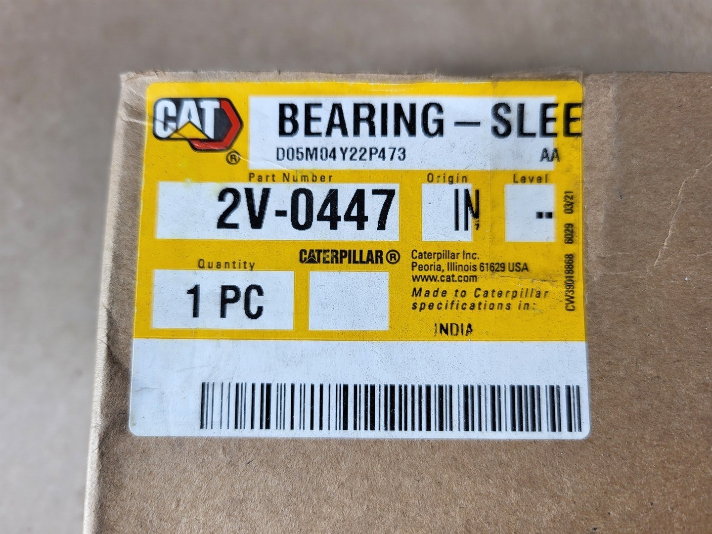 SURPLUS NEW 2022 Caterpillar 2V-0447 Sleeve Bearing , 102mmx120mmx63mm – Parts