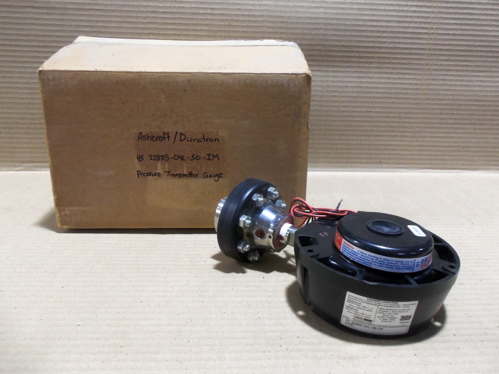 New Ashcroft Duratran 45 2288S-04L-50-IM Pressure Transmitter Gauge 0-5PSI 24Vdc