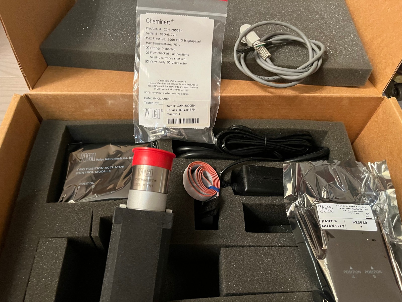 Vici valco Cheminert valve EHMA Cheminert 090-0177H actuator EHCA-CE I-22689