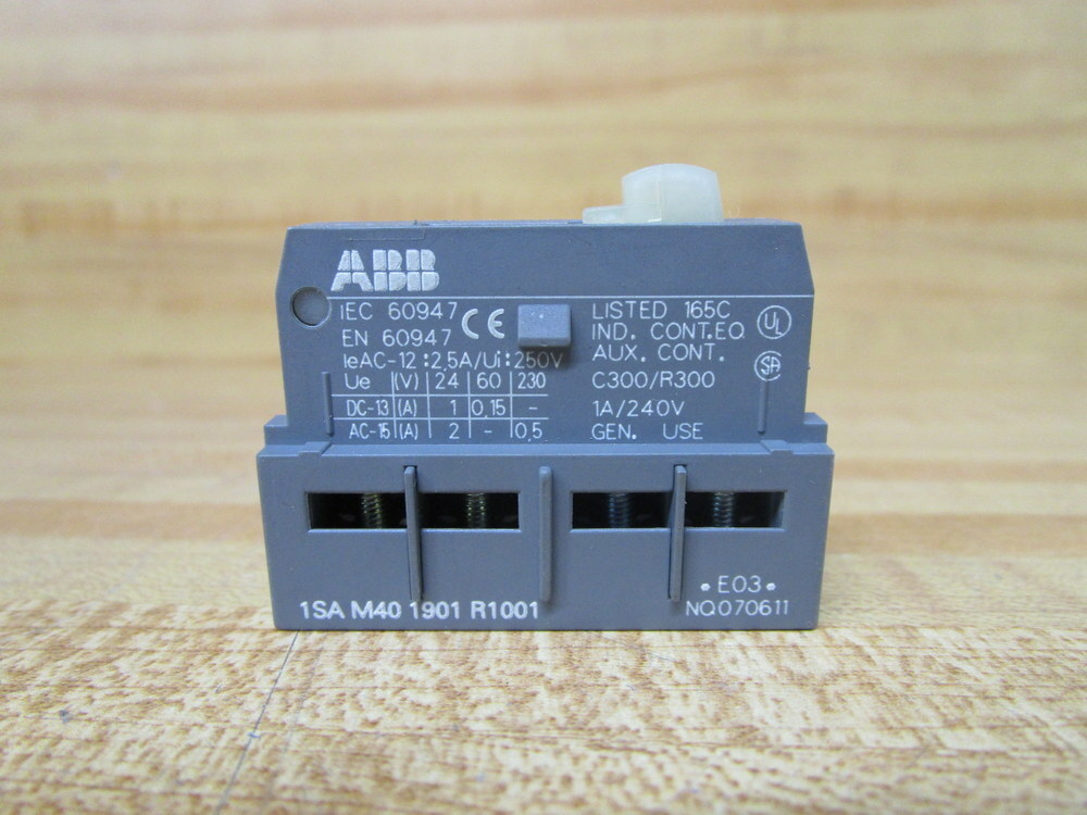 Asea Brown Boveri 1SAM401901R1001 ABB Auxiliary Contact Block