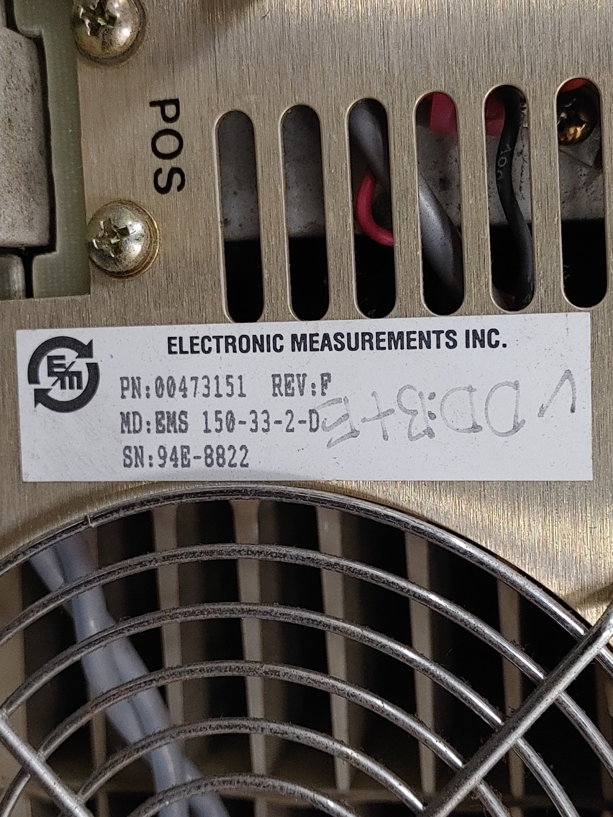 ELECTRONIC MEASUREMENTS EMS 150-33-2-D 00473151 EMS Power Supply EMS 150-33