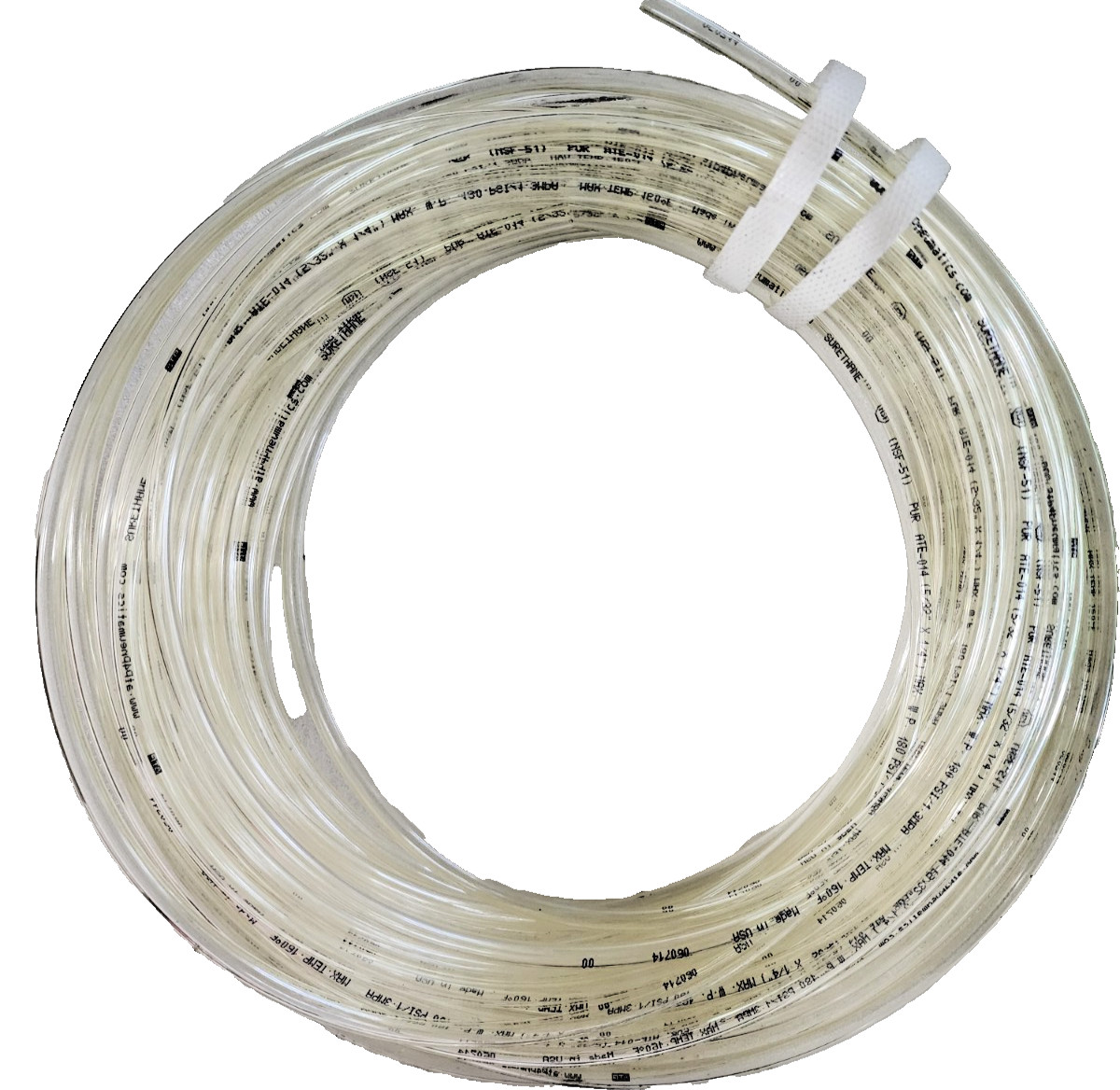 (65Ft) NSF-51 PUR ATE-014, 15/32″ x 1/4″ Tubing Max 180PSI, 160F Surethane Clear