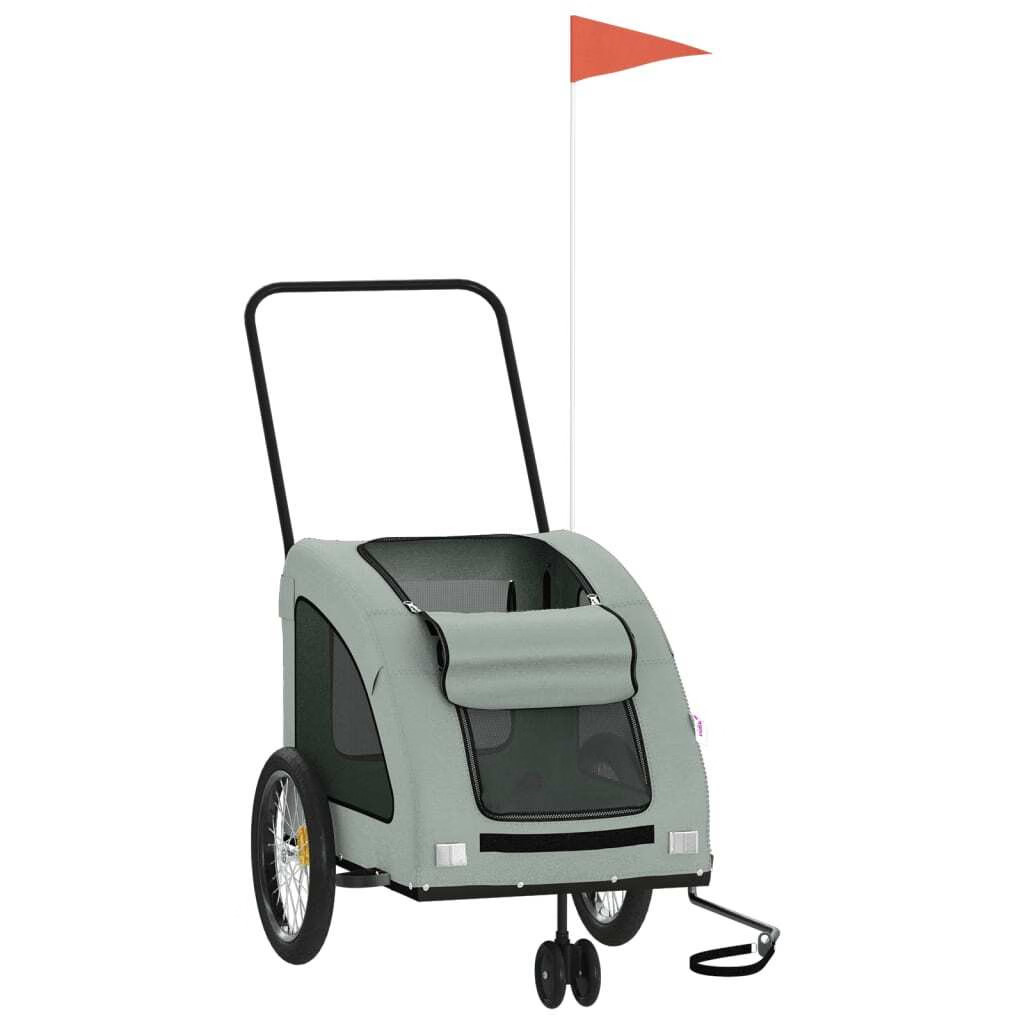 Pet Bike Trailer Grey Oxford fabric, iron, PVC Medium Durable