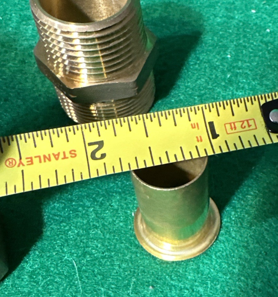 2 – Brass 68-14-16X 7/8 x 1 in. OD Tube x MIP Brass Compression Union