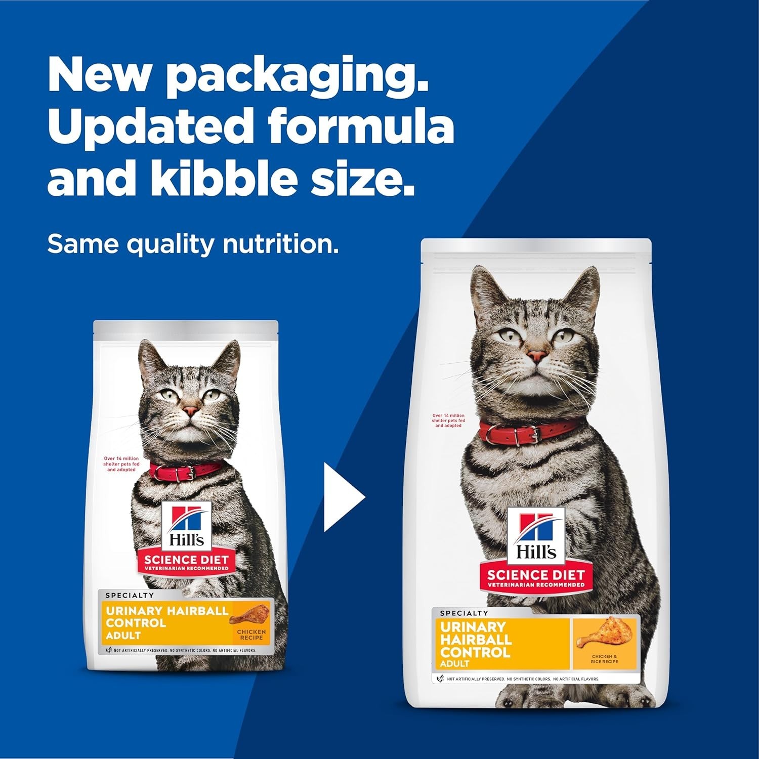 Hill’s Science Diet Adult Urinary & Hairball Control Dry Cat Food,Chicken,15.5lb