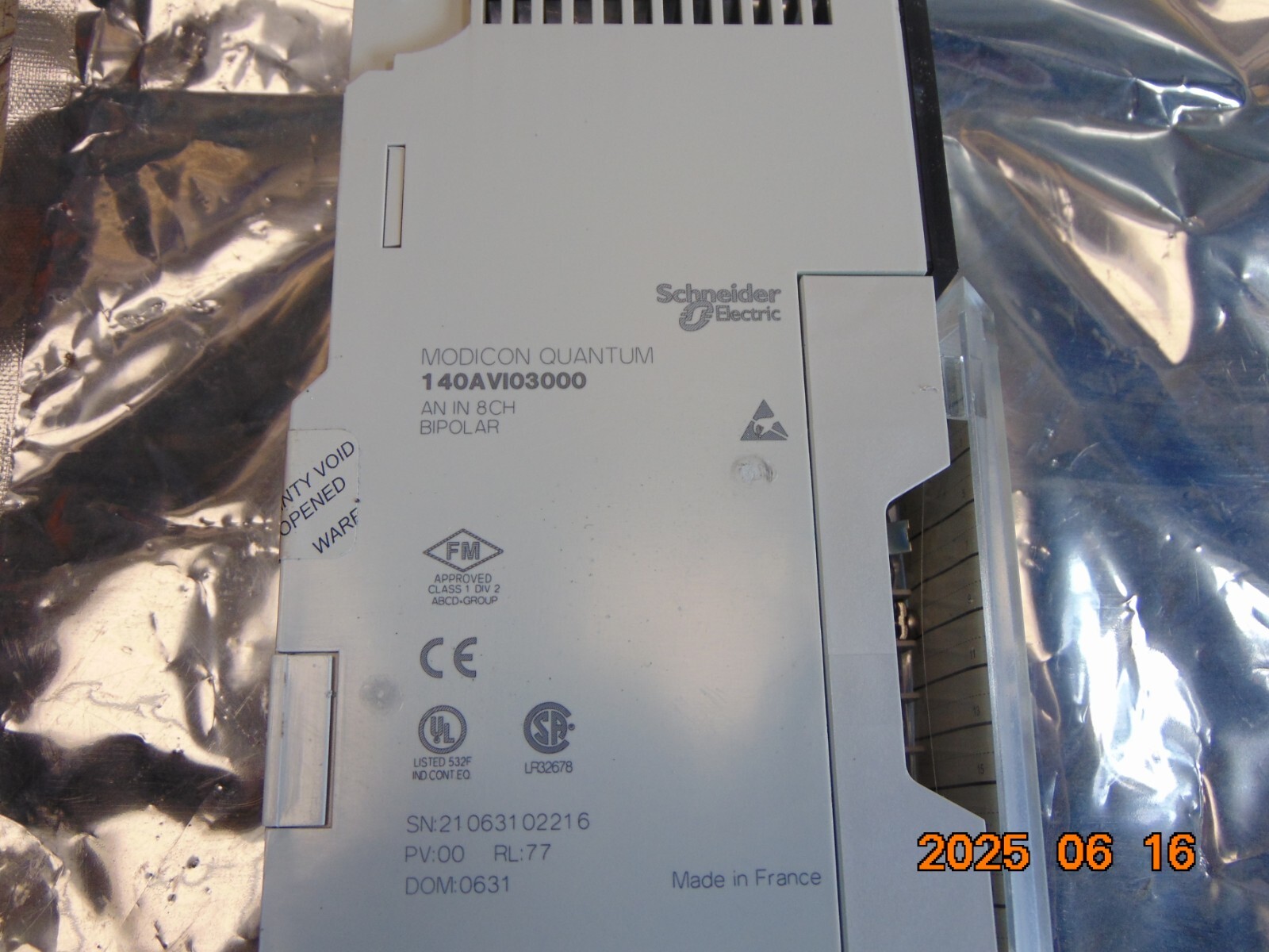 SCHNEIDER 140AVI03000 MODICON QUANTUM AN IN 8CH BIPOLAR