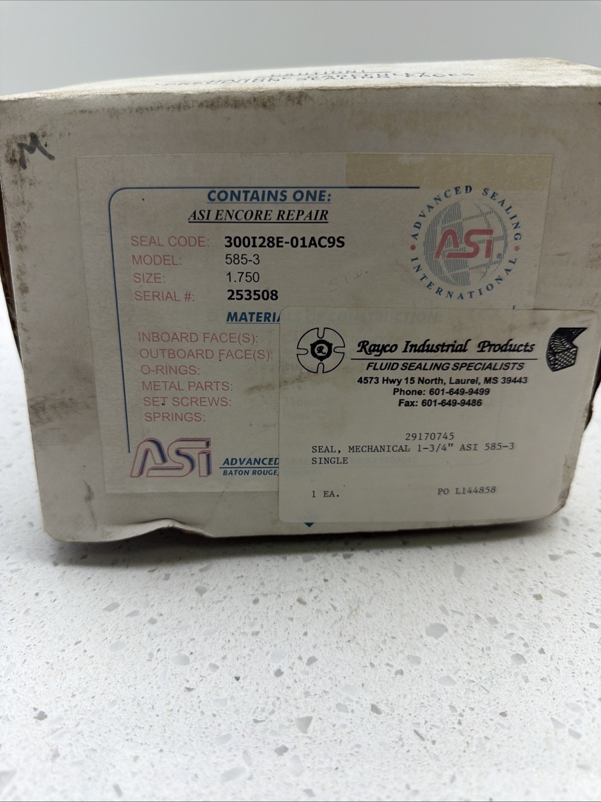 NEW ASI 585-3 Mechanical Seal 1.750″ 316ss 1-3/4”