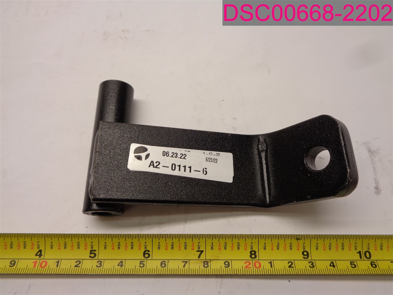 A2-0111-6. 2-3/4″ x 7/16″ID. 1-1/2″wide x 3/8″thick x 4-1/2″long.
