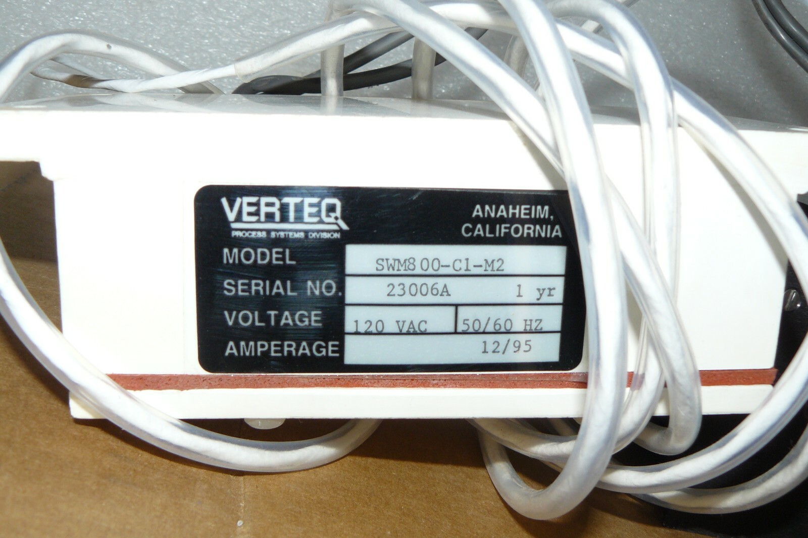 VERTEQ SWM800-C1-M2 PROCESS SYSTEMS BUBBLER 120V