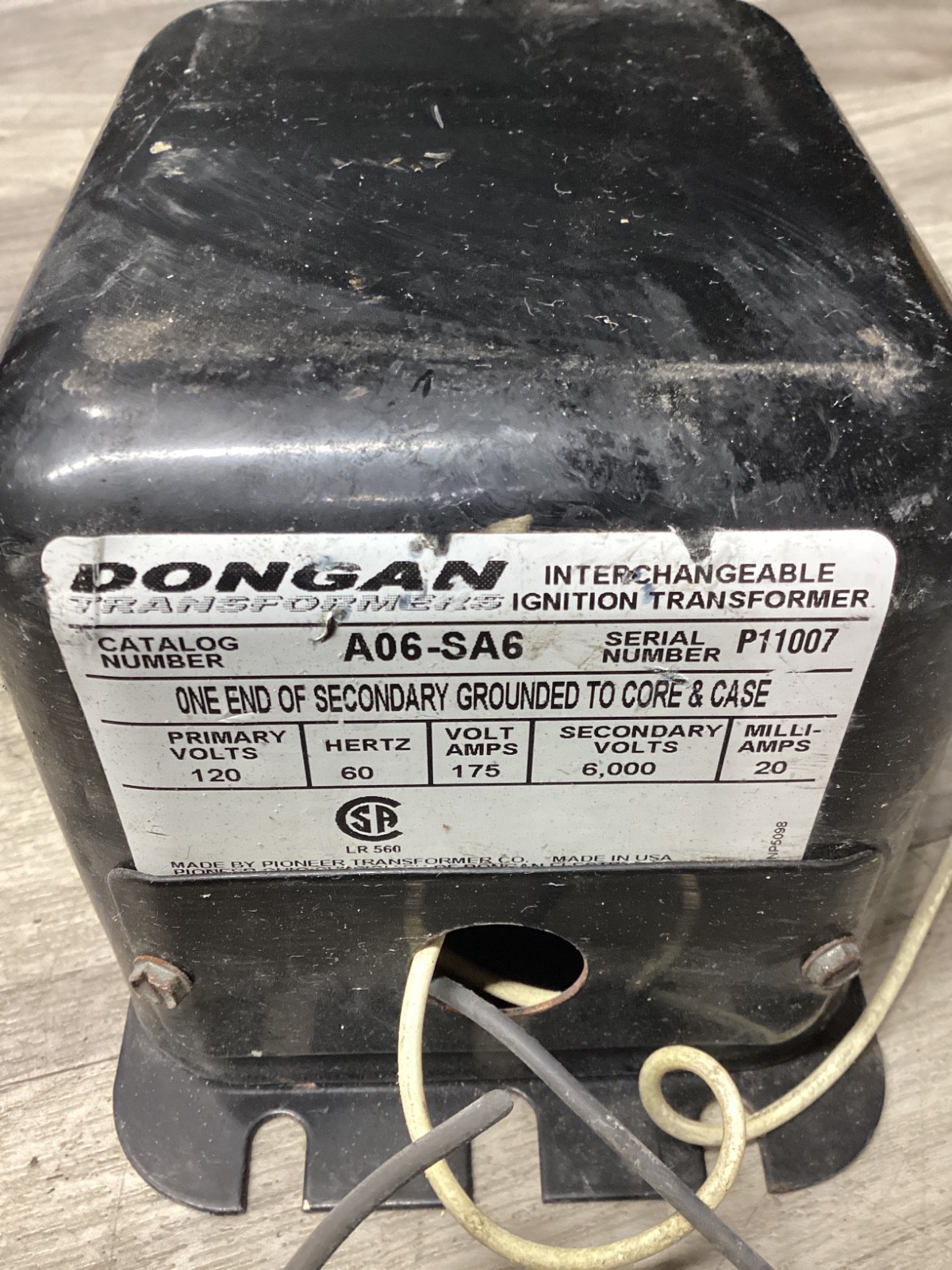 DONGAN A06-SA6 INTERCHANGEABLE IGNITION TRANSFORMER #101D78PR5